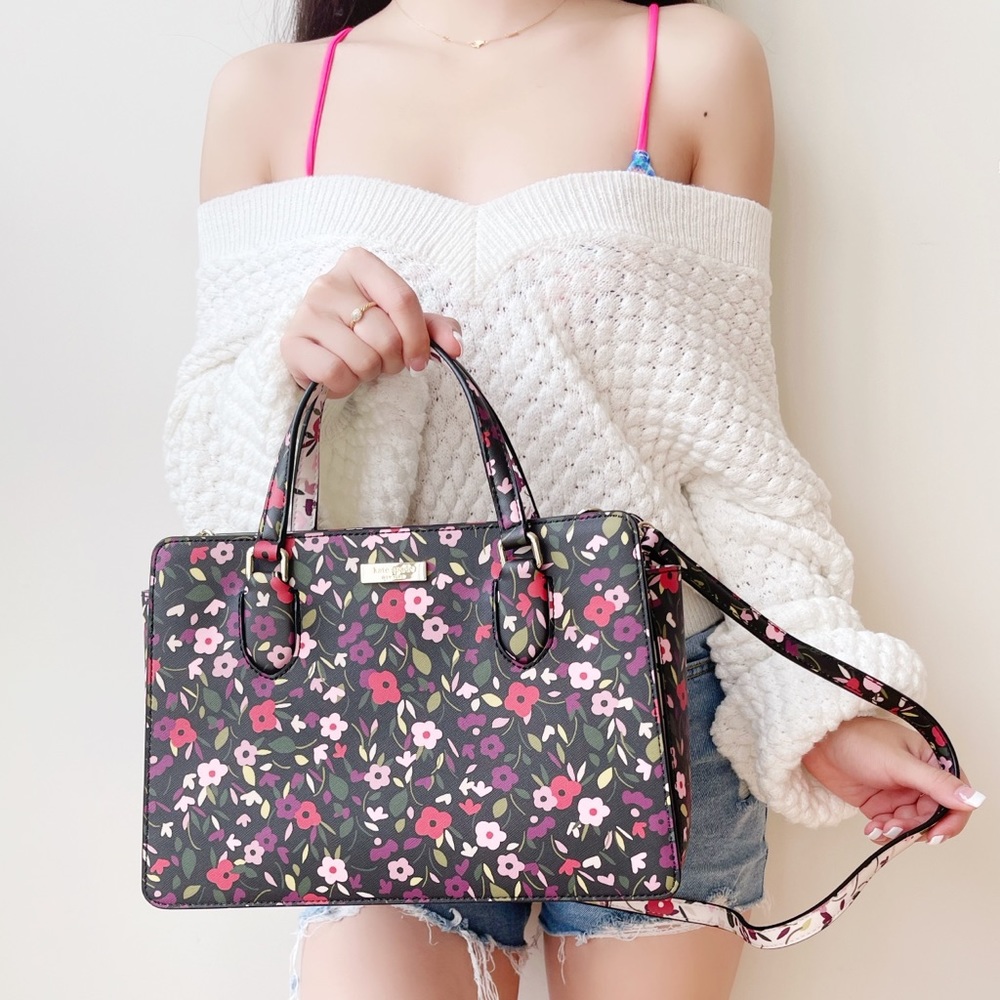 Kate Spade ♠️ Reese Laureal Way Floral Satchel - Picture 5 of 8